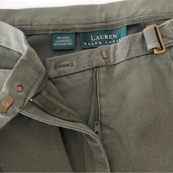 VINTAGE RALPH LAUREN | MID RISE GREEN STRETCH EQUESTRIAN STYLE TROUSER PANTS 10 - Picture 5 of 9